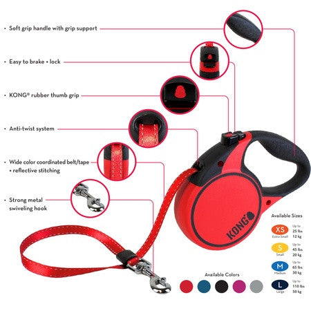 KONG Retractable Leash Terrain Black