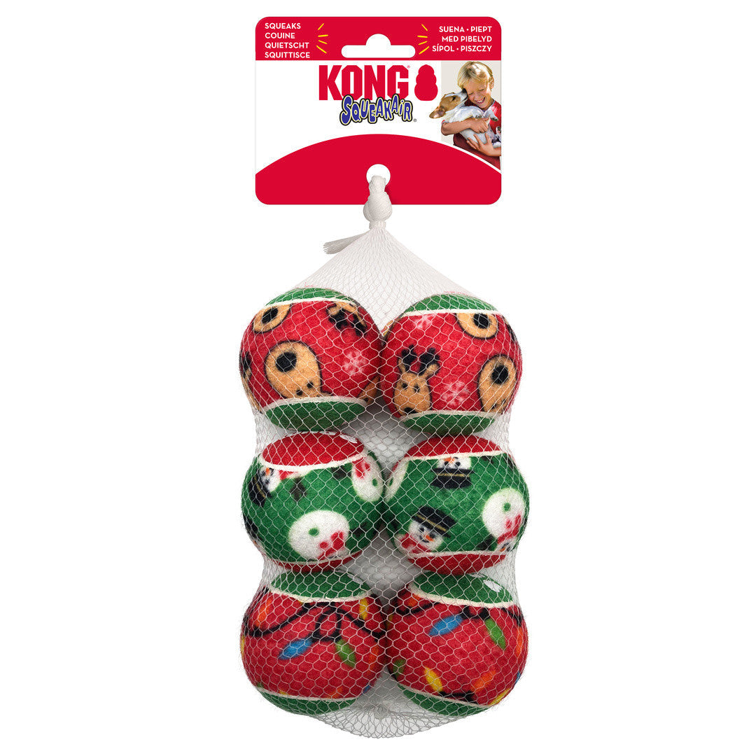 Holiday SqueakAir Tennis Balls Medium, 6 Pack